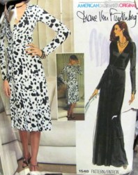 1548 DIANE VON FURSTENBERG KNIT V TIED DRESS LENGTHS PATTERN 12